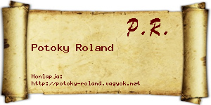 Potoky Roland névjegykártya